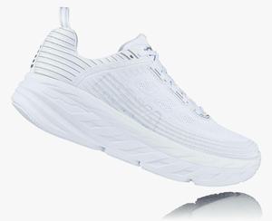 Hoka One One Men's Bondi 6 Wide Road Running Shoes White Canada [AYKCO-6427]